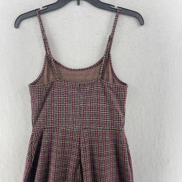 Wild Fable Jumpsuit Women's Sz M Red Plaid Scoop Neck Flared Cropped Stretch Zip - Picture 7 of 11